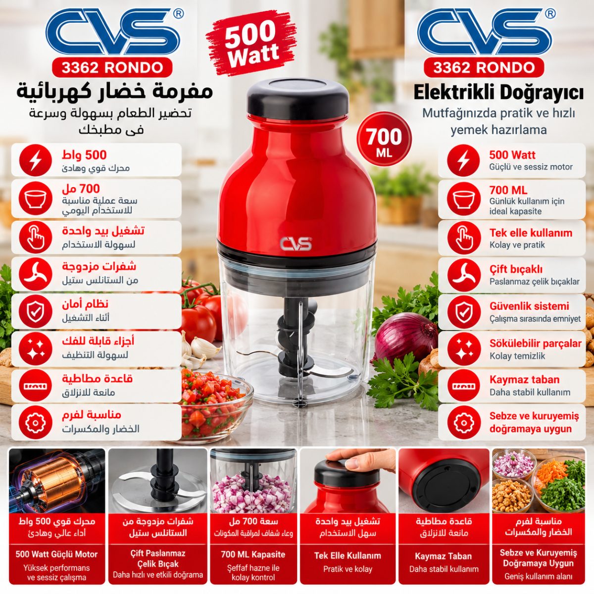 مفرمة خضار DN 3362 Rondo – 700 ML